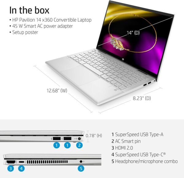 HP Pavilion 14-dy2050wm x360 (60V06UA) Intel core i5, 8GB RAM, 256GB SSD - Image 2